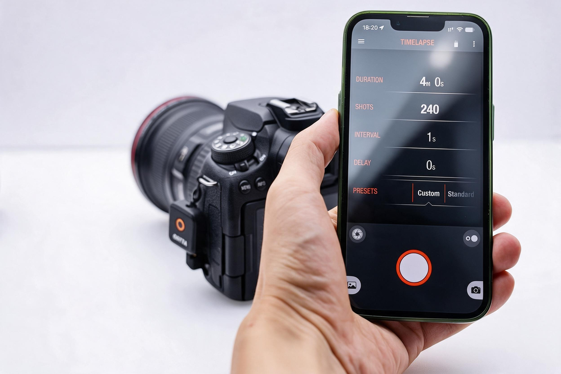 Setting up a Timelapse in the Ortta app, with Io on the camera