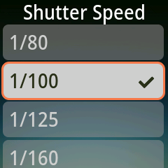 Shutter Speed list