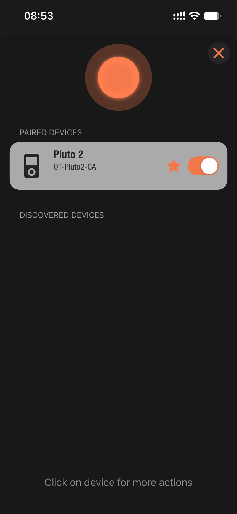 Pluto 2 Pro listed under Paired devices