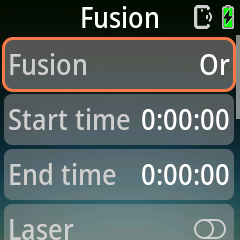 Pluto 2 Pro Fusion page with Method Or, Start time, End time and the sensor toggles